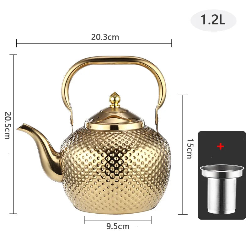 1.2/1.5/2l Teapot 304 Stainless Steel Water Tea Kettle Induction Cooker Stove Tea Pot Drinkware Kitchen Accessories