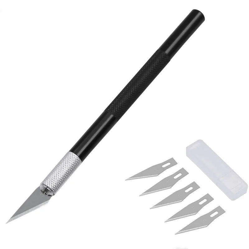 1 Set Precision Hobby Knife Metal Handle With Blades for Arts Wood Carving Tools Crafts Phone PCB Repair Multi DIY Hand Tools