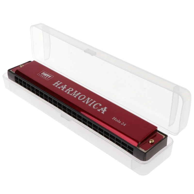 Professional 24 Hole Harmonica Key of C Mouth Metal Organ for Beginners