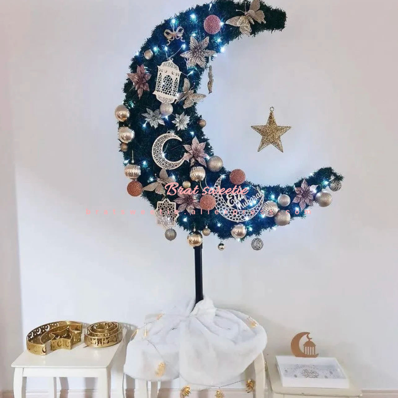 2023 Ramadan Kareem Tree Skirt Eid Mubarak Decorations for Home Islam Muslim Party Decor