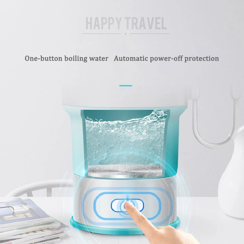 220V Portable Electric Kettle Folding Travel Silicone Kettle Camping Water Boiler Tea Kettle Home Automatic Power Off Kettle