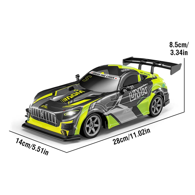 1:16 RC Four-Wheel Drive Drift Car Racing LED Lighting Competitive Remote Control High Speed Vehicle Tire Replace Kids Toys Boys