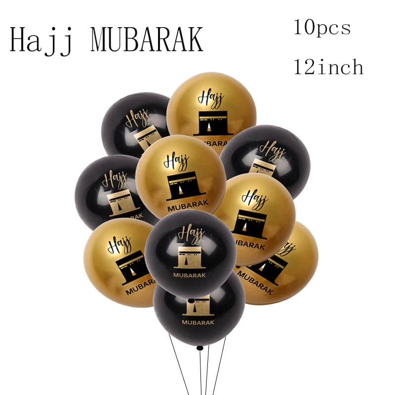 Eid Mubarak Black Gold Disposable Paper Plates Cups Napkins Ramadan Kareem Islamic Muslim Eid Al Adha Party Decor Supplies