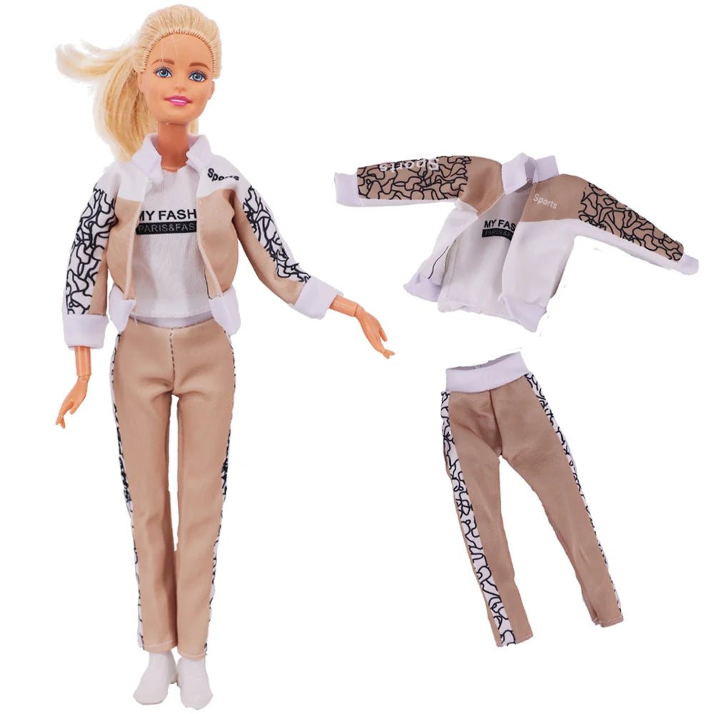 Pop Doll Clothes Sportswear Outfit Dress Fashion Coat Hoodie Top Pants Hats Clothing for Barbis&BJD Doll Accessories Girl`s Toy