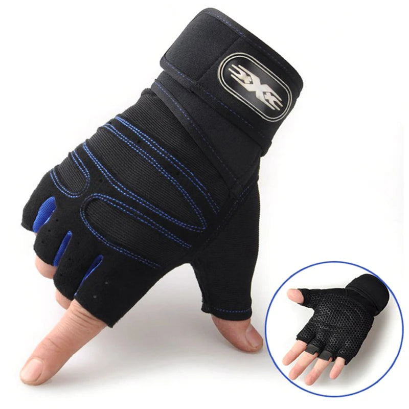 Gym Gloves Fitness Heavyweight Training Gloves Men Women Body Building Half Finger Non-Slip Gloves Wrist Weightlifting Sports