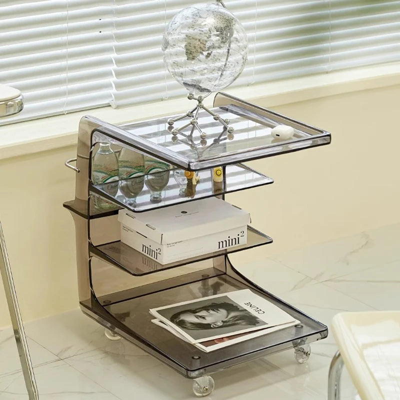 Unique Acrylic Side Table Nightstands Mobile Small Dining Coffee Table Hotel Center Mesa Auxiliar Salon Living Room Furniture
