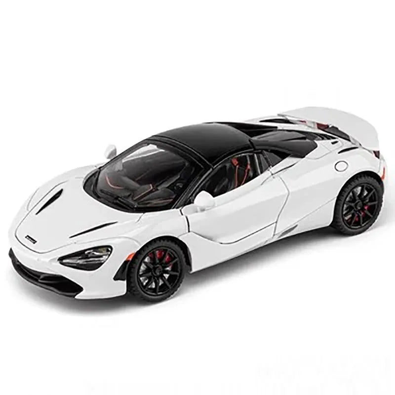 1:24 Simulated 720S Alloy Car Model Sound and Light Pull-Back Toy Car Metal Convertible Sports Car Boy Collection Ornaments Gift