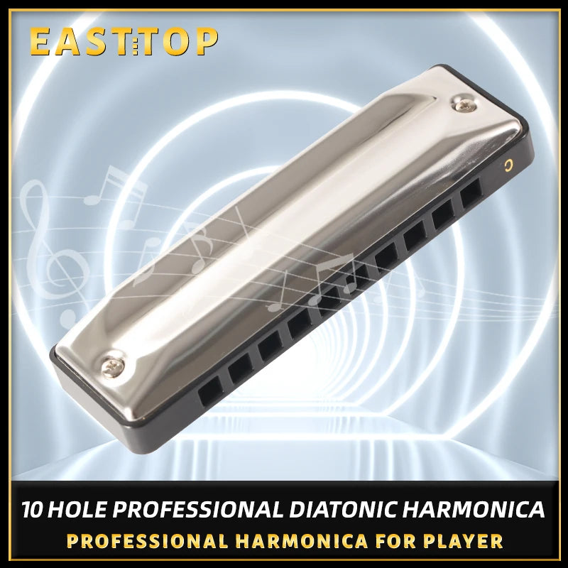 New Style EASTTOP Mouth Organ T002 10holes Blues,gift,diatonic Harmonica for Beginner