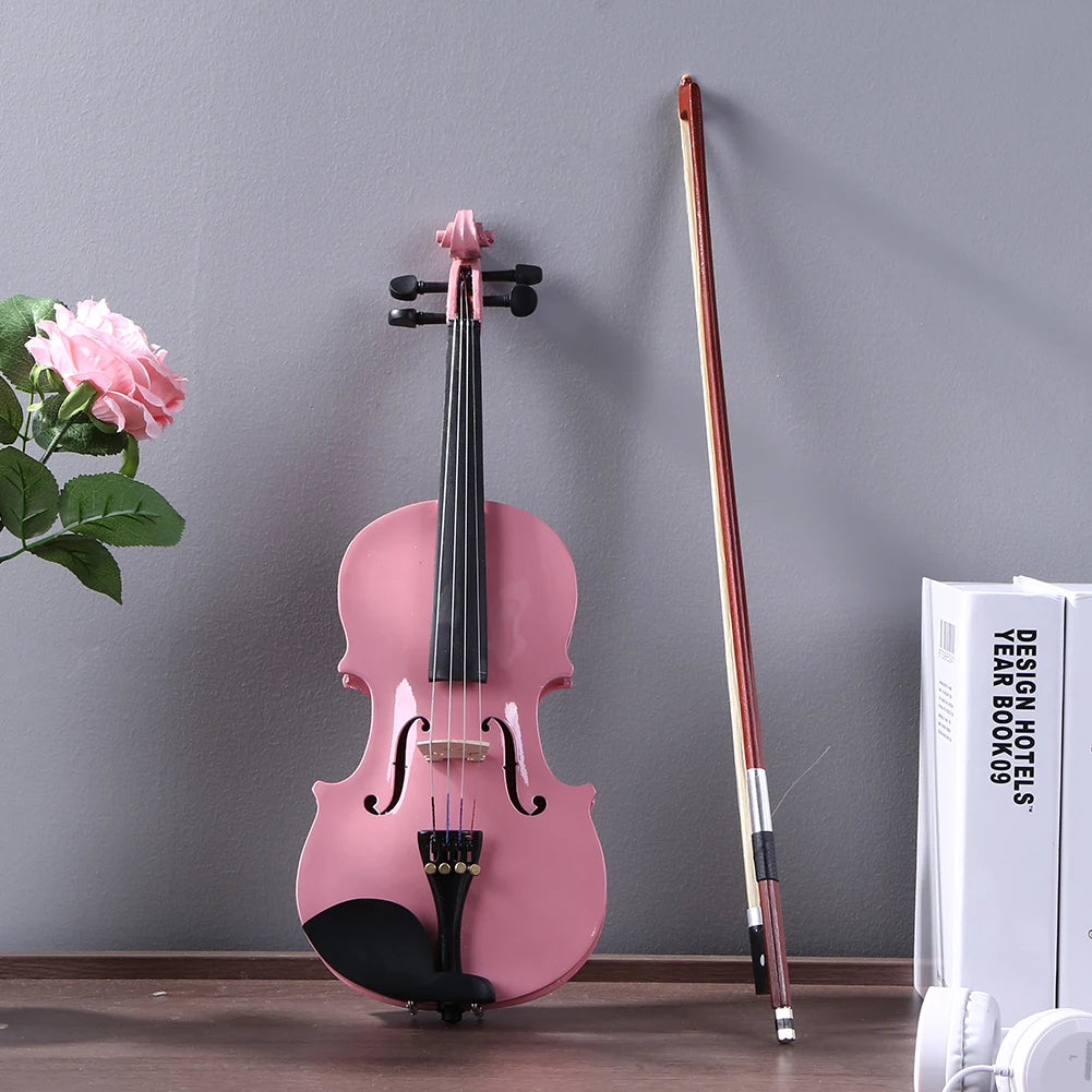 1/8 Splint Bright Acoustic Violin Fiddle With Rosin Box Case Bow Muffler Kits Beginner Matte Violin Musical Instruments