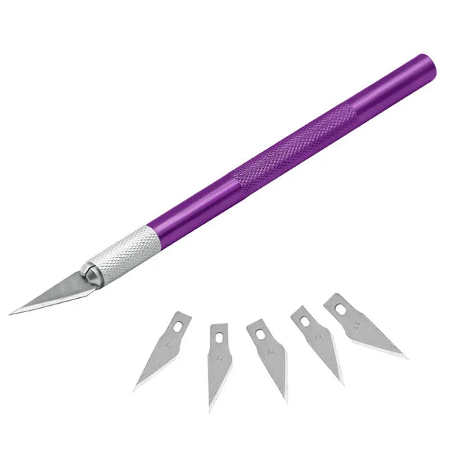 1 Set Precision Hobby Knife Metal Handle With Blades for Arts Wood Carving Tools Crafts Phone PCB Repair Multi DIY Hand Tools