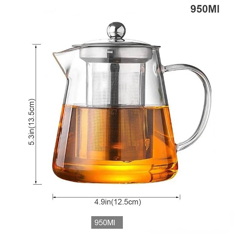 Dropshipping Heat Resistant Glass Teapot Various Styles of Hot-Selling Tea Sets Clear Kettle Flower Puer Tea Infuser Pot