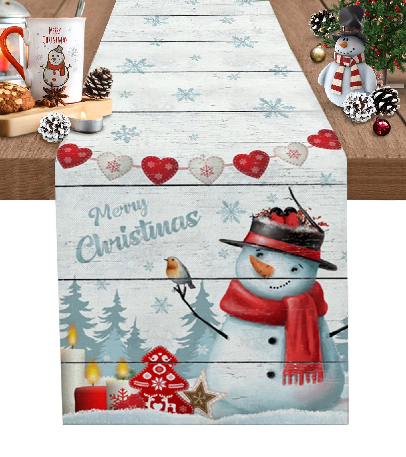 Christmas Christmas Tree Christmas Gnome Wedding Decorations Coffee Table Decor Tablecloth Table Kitchen Decorative Table Runner