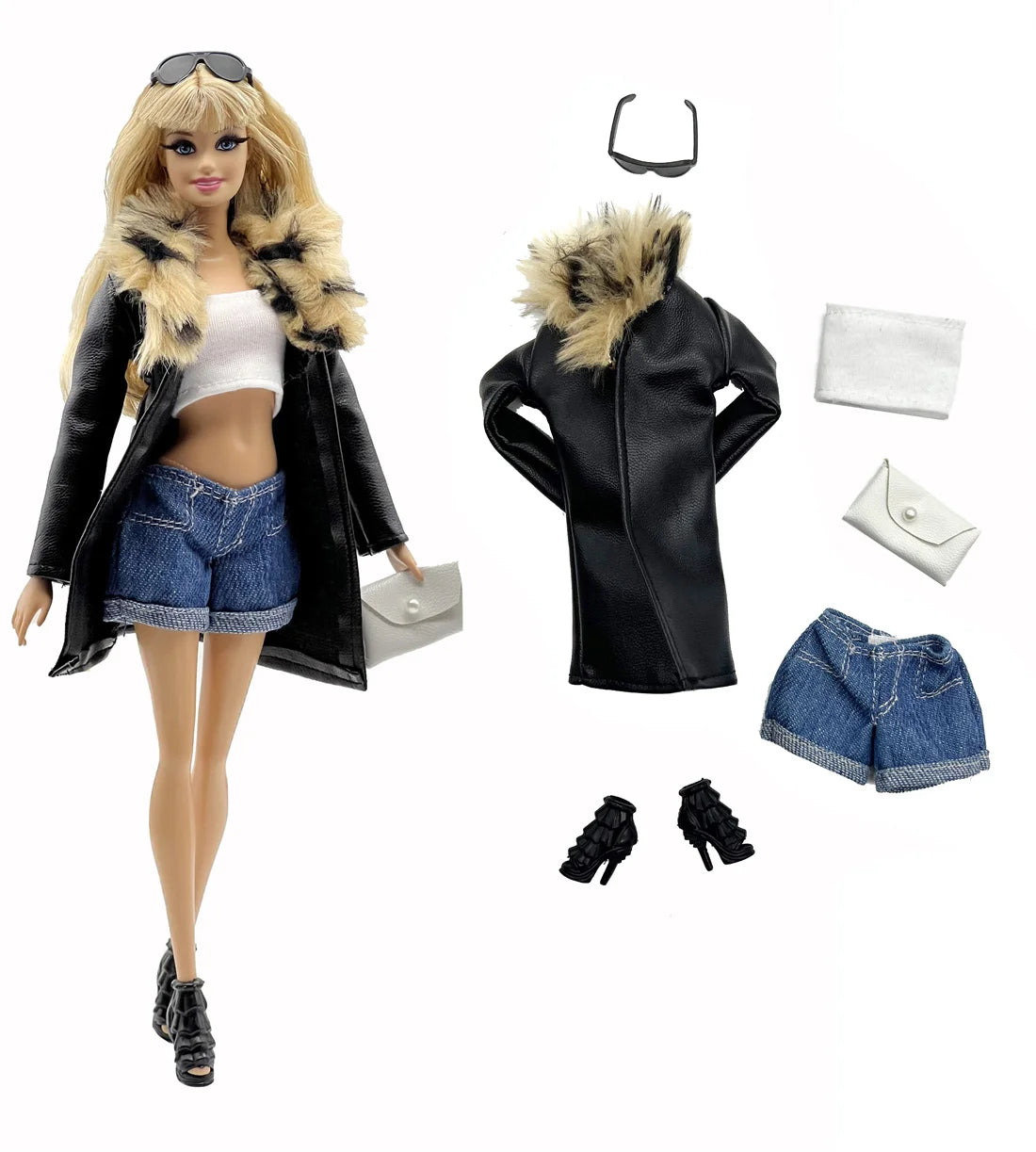 1 Set Cloth Doll Accessories Fashion Model Casual Wear Cool Clothes for 30cm Barbie Doll Kids or Birthday Gift