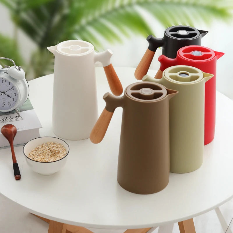 1000ML Insulation Kettle Hot Water Bottle With Handle Nordic Style Large Capacity Thermos Removable Teapot Household Coffee Pot