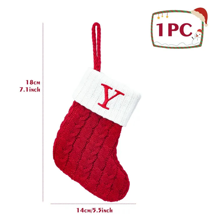 Christmas Alphabet Knitting Socks Christmas Tree Ornaments Christmas Decorations for Home 2023 Navidad Noel 2024 Xmas Gift
