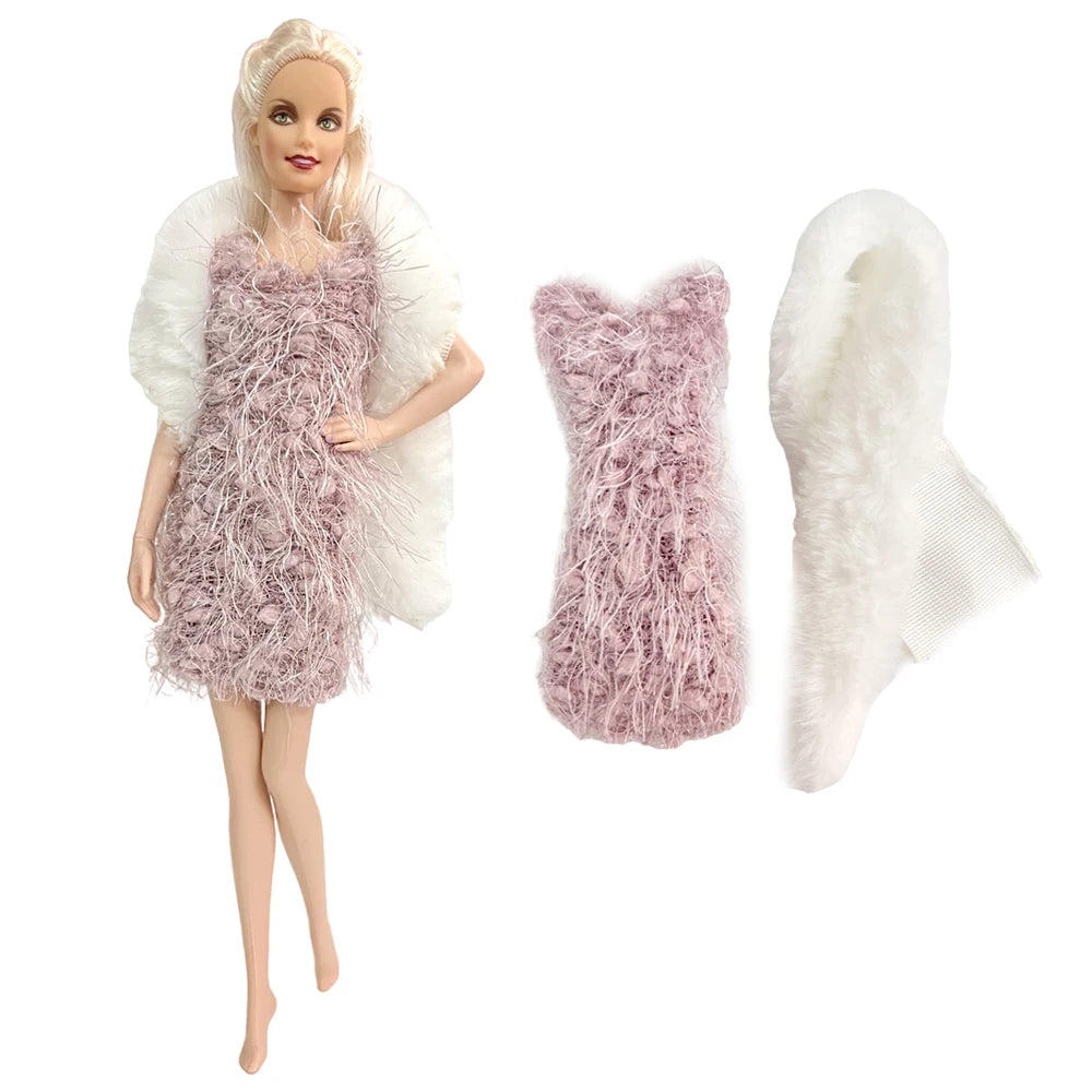 NK Official Mix Style Clothing Fashion Clothing Soft Fur Coat Doll Dress Casual Wear Clothes for Barbie Doll Accessories JJ