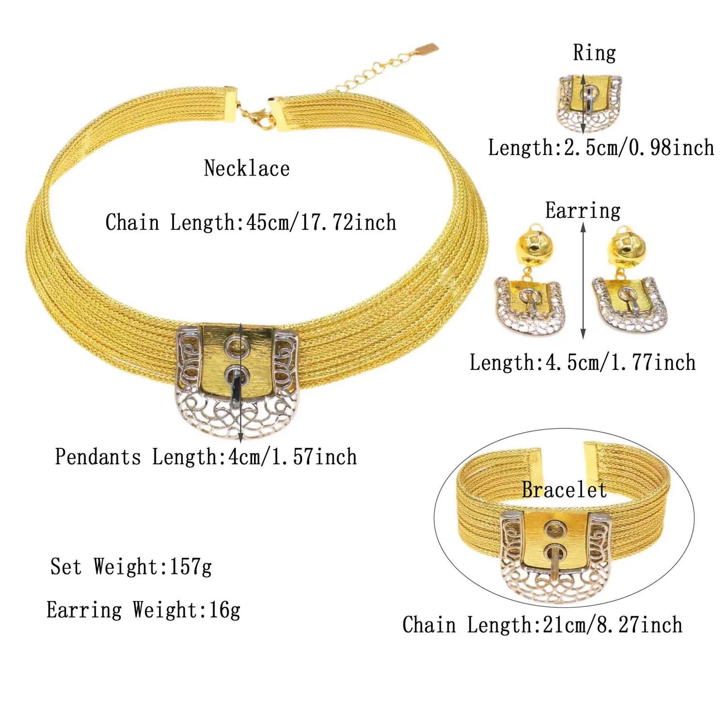 Fashion Women's Jewelry Set Heart Lock Round Necklace Luxury Lock Earrings Bracelet Party Jewelry Mother's Day Gift