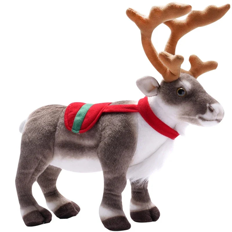 Real-Life Reindeer Plush Toy Christmas Deer Plush Doll Simulation Elk Soft Toys Merry Christmas New Year Decoration Best Gifts