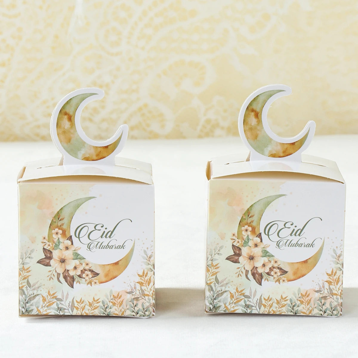 24Pcs Eid Mubarak Candy Gift Box Eid Black White Packaging Box Ramadan Decoration 2024 Islam Muslims Festive Party Supplies