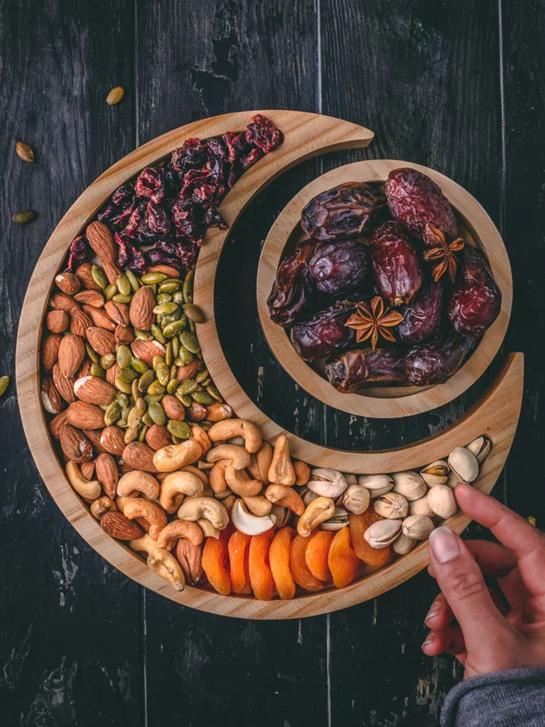 2025 1set Ramadan Serving Tray Eid Tray Ramadan Home Room Kitchen Decoration Gifts for Family Mubarak Kareem Favor Item Supplies