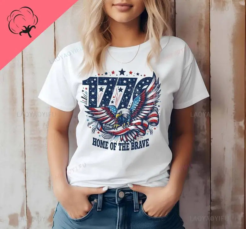 American Eagle 1776 Personal Birthday Gift 4th of July Independence Day Man T-Shirt Veterans Day Memorial Day USA Patriotic Tee