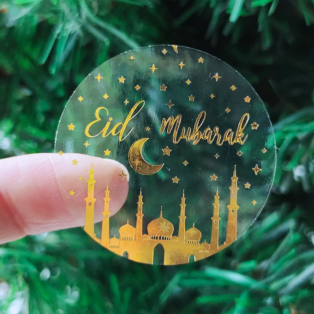 50pcs Ramadan Stickers Eid Mubarak Gift Paper Lable Seal Stickers Ramadan Kareem Decoration 2024 Islamic Muslim Party Supplies