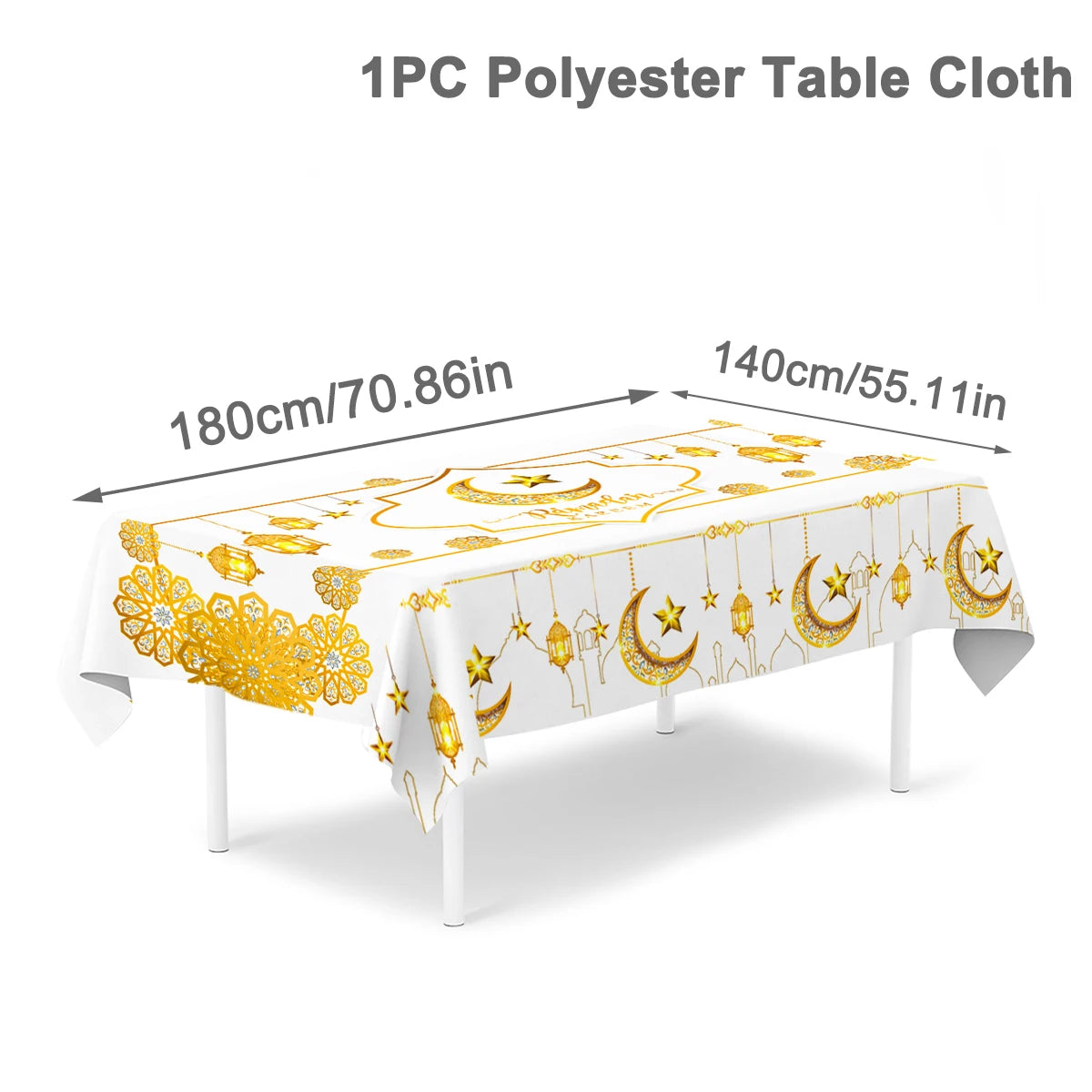 Eid Mubarak Tablecloths Ramadan Decoration for Home 2024 Islamic Muslim Party Decor Ramadan Tableware Supplies Eid Al Adha Gift