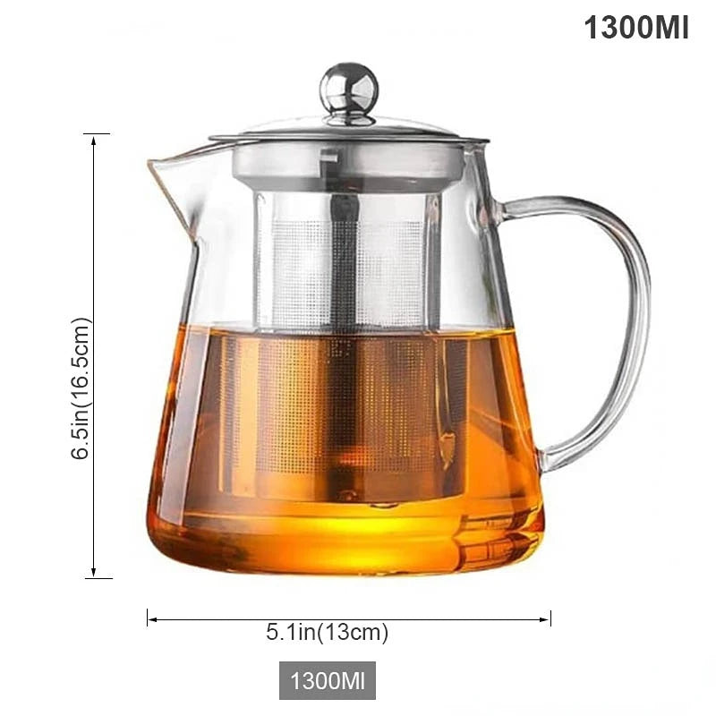 Dropshipping Heat Resistant Glass Teapot Various Styles of Hot-Selling Tea Sets Clear Kettle Flower Puer Tea Infuser Pot