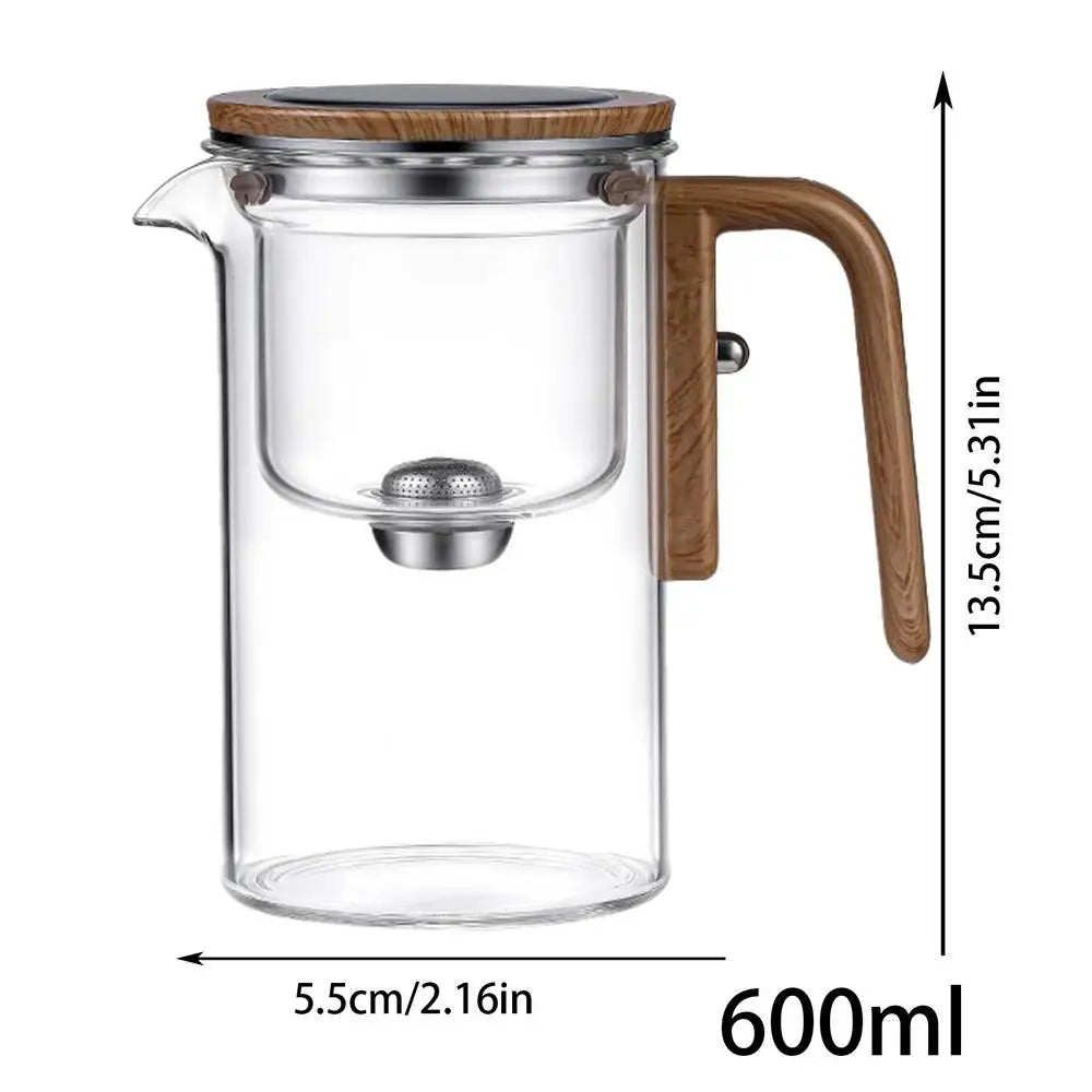 Glass Teapot With Infuser One Click Magnetic Suction Tea Making Artifact Water Separation Spout Tea Maker Kettle for Tea