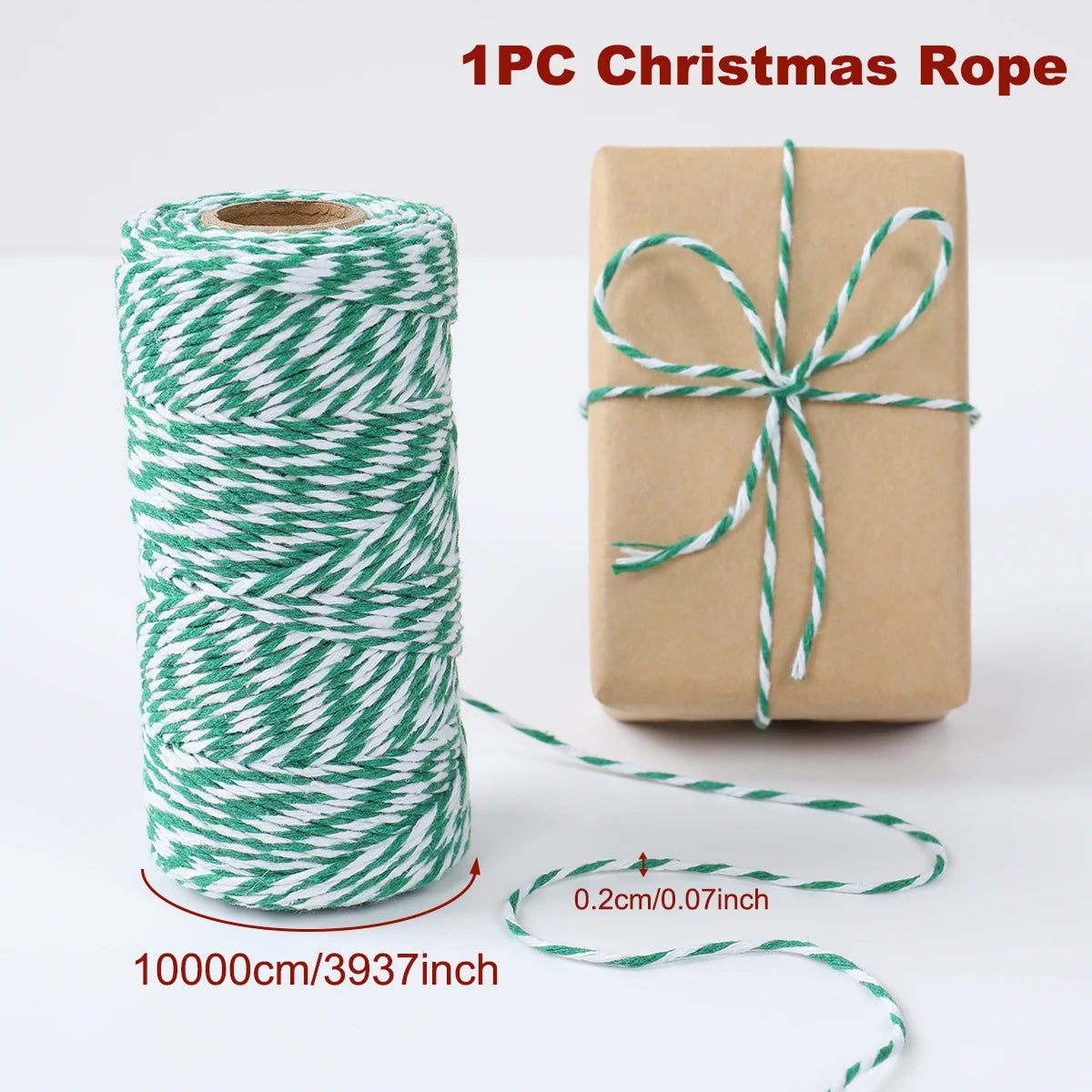 Christmas Wrapping String Rope Merry Christmas Decoration for Home 2024 Navidad Natal Noel Gift Box Packaging Rope New Year 2025