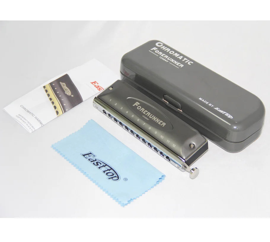 East Top Forerunner Chromatic Harmonica 12 Hole 48 Tone Mouth Organ New Style Harmonica for Player,Beginner,Gift T1248NV