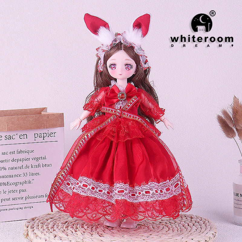 1/6 Bjd Doll Wedding Dress Anime Action Figures Full Set Spherical Jointed Doll for Children's Toys Girl Cosplay Free Shipping
