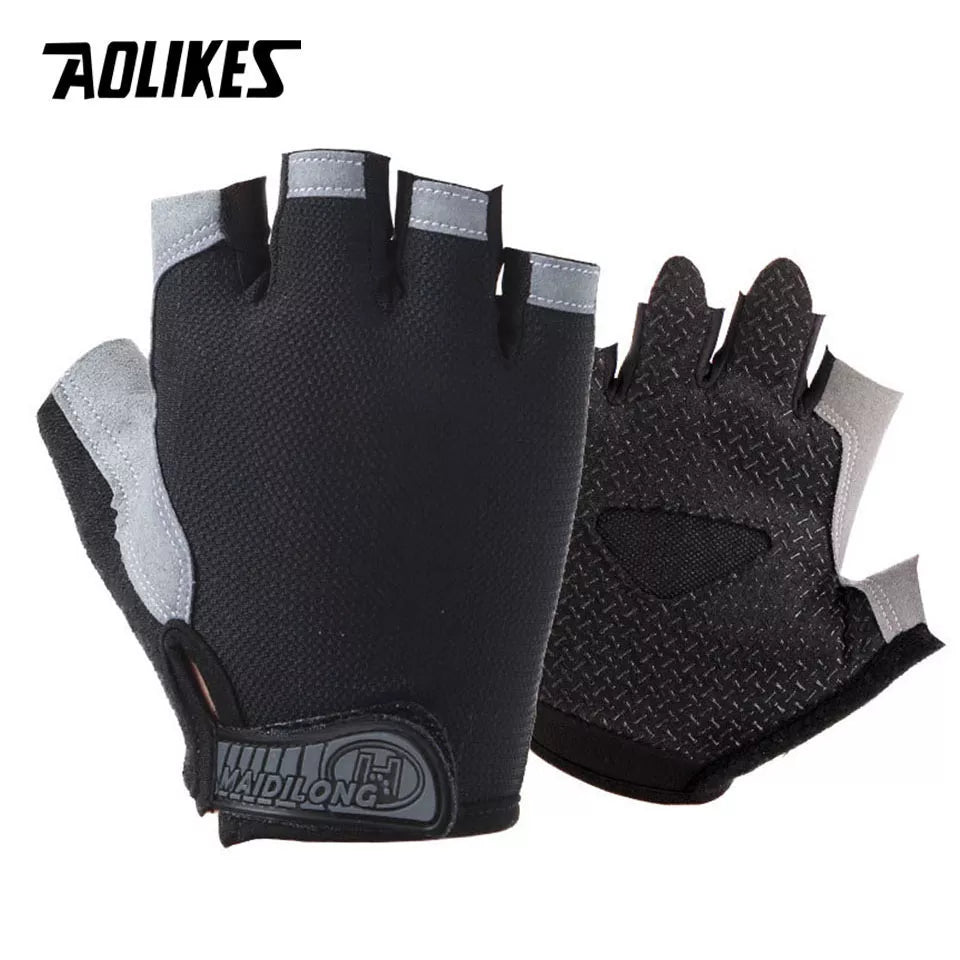 AOLIKES Cycling Gloves MTB Road Riding Gloves Anti-Slip Camping Hiking Gloves Gym Fitness Sports Bike Bicycle Glove Half Finger