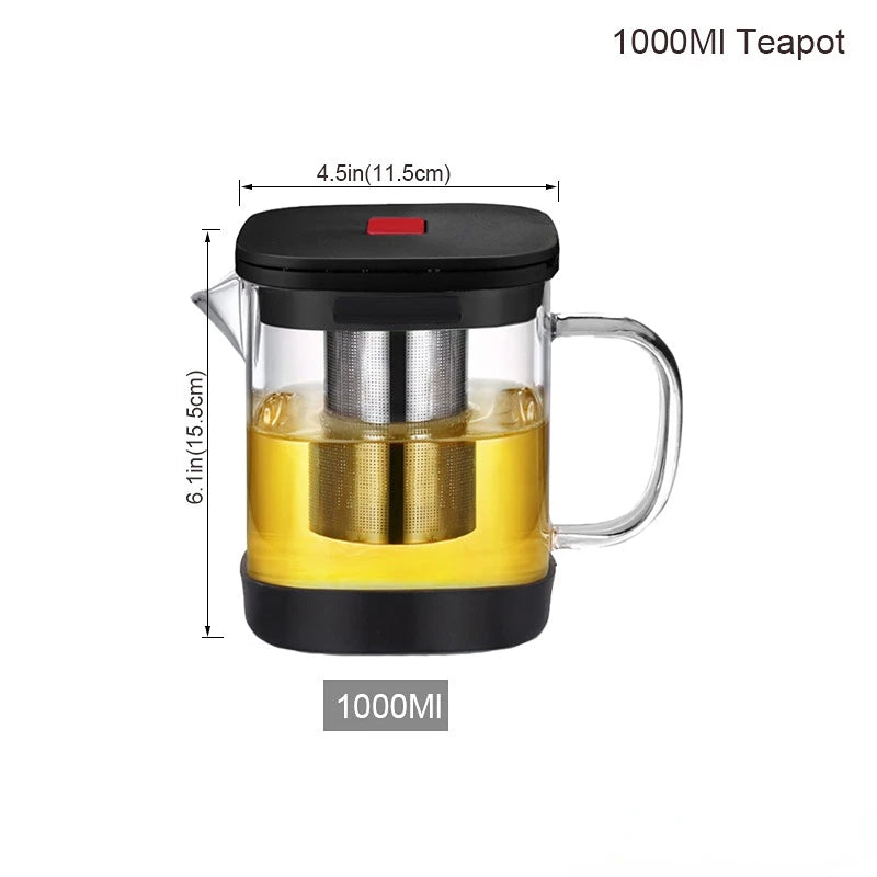 Dropshipping Heat Resistant Glass Teapot Various Styles of Hot-Selling Tea Sets Clear Kettle Flower Puer Tea Infuser Pot