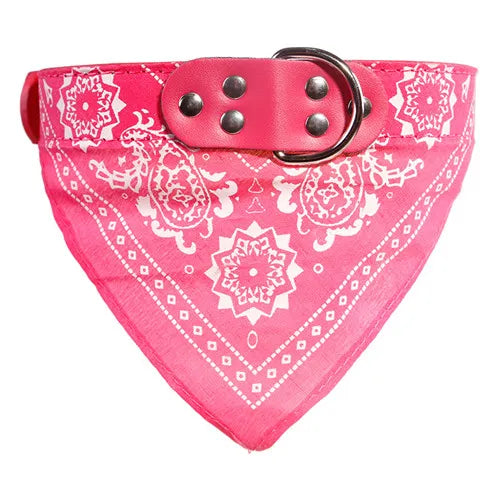 Adjustable Dog Bandana Leather Printed Soft Collar for Dog Pet Supplies Cat Scarf Collar for Chihuahua Puppy Pet Neckerchief