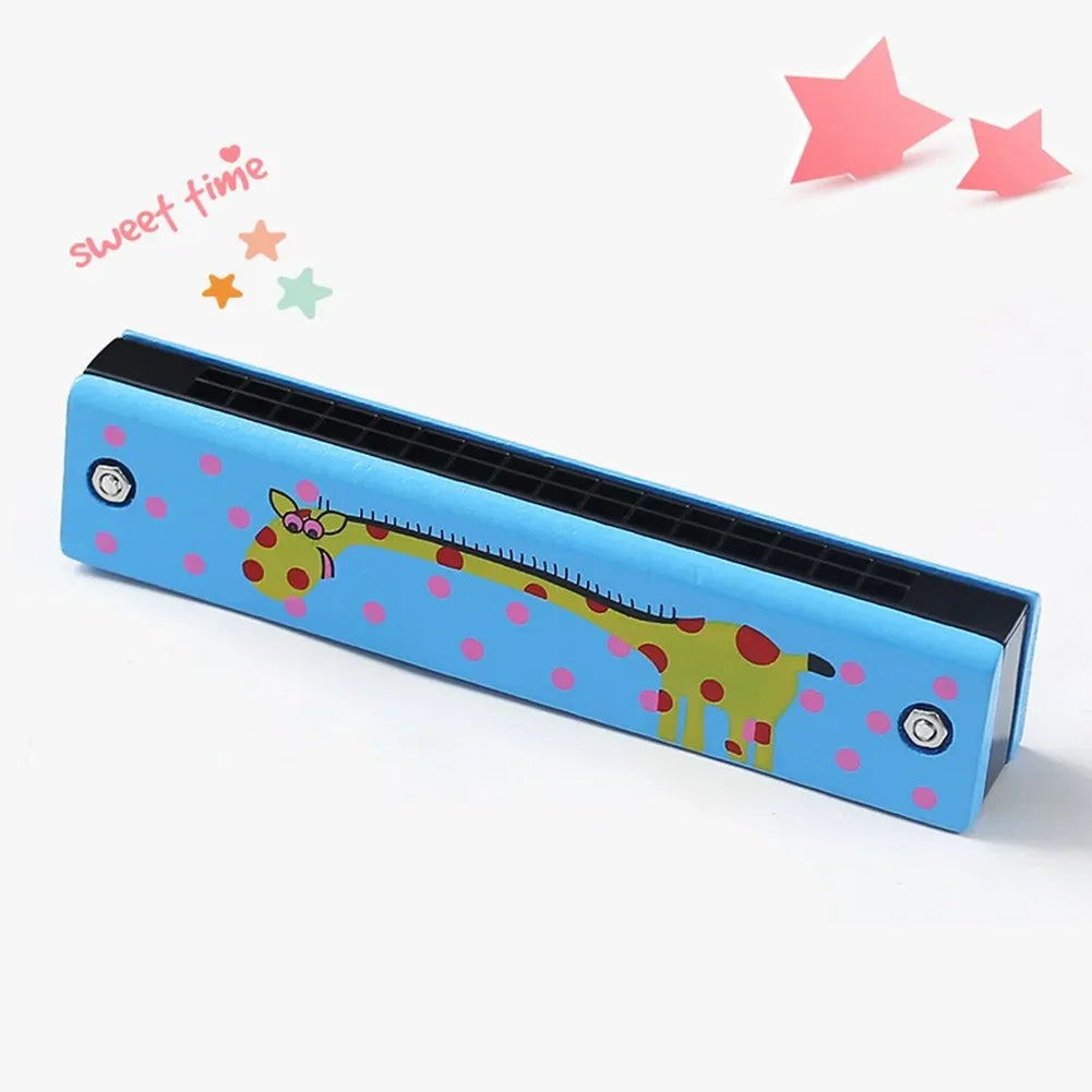 Wooden Harmonica Multicolored for Children 16 Holes Harmonica Mouth Organ Kids Music Instrument Educational Toy Gift