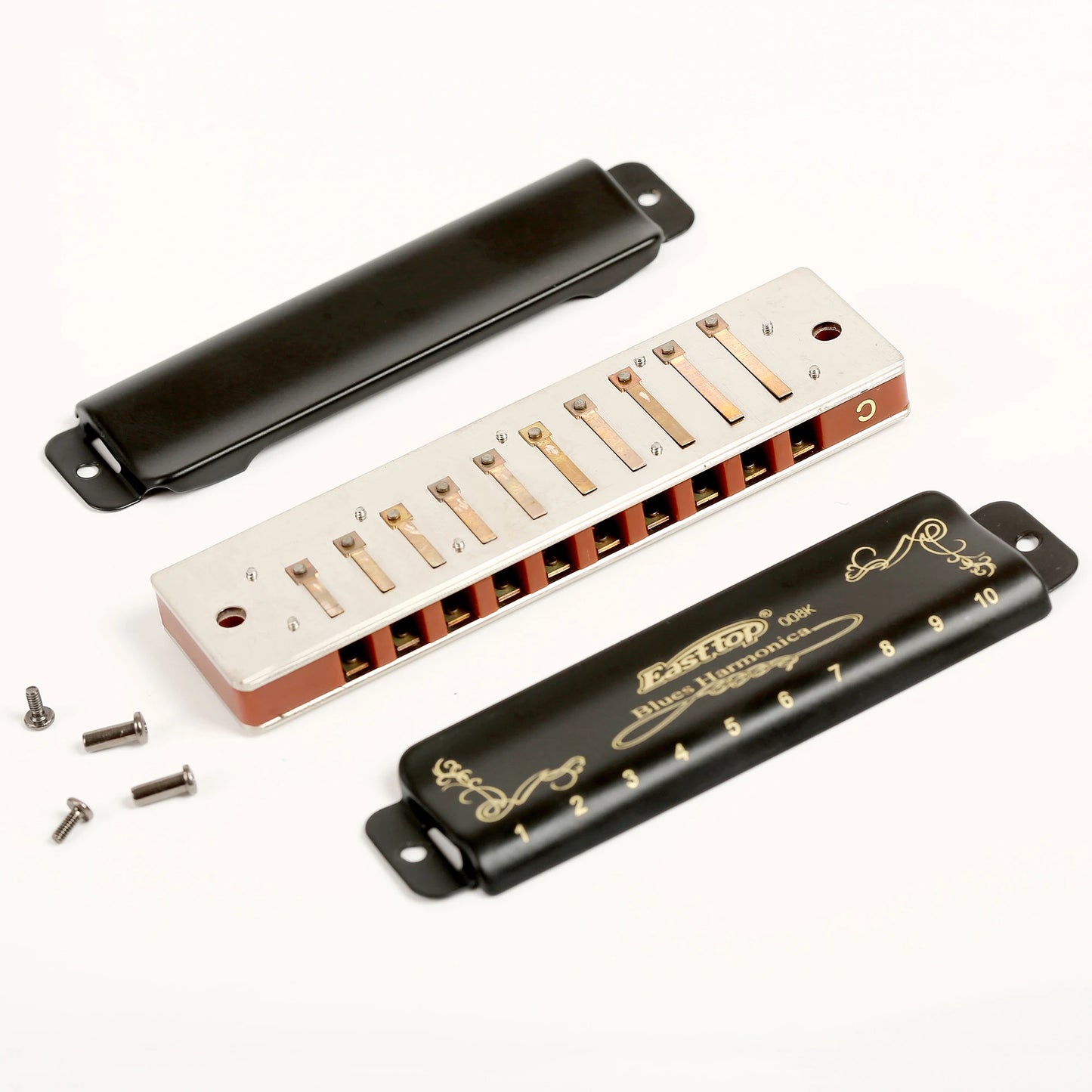East Top Harmonica Diatonic Blues Harmonica Key of Paddy C 10 Holes 20 Tones 008K Blues Harp for Adults Professionals Students