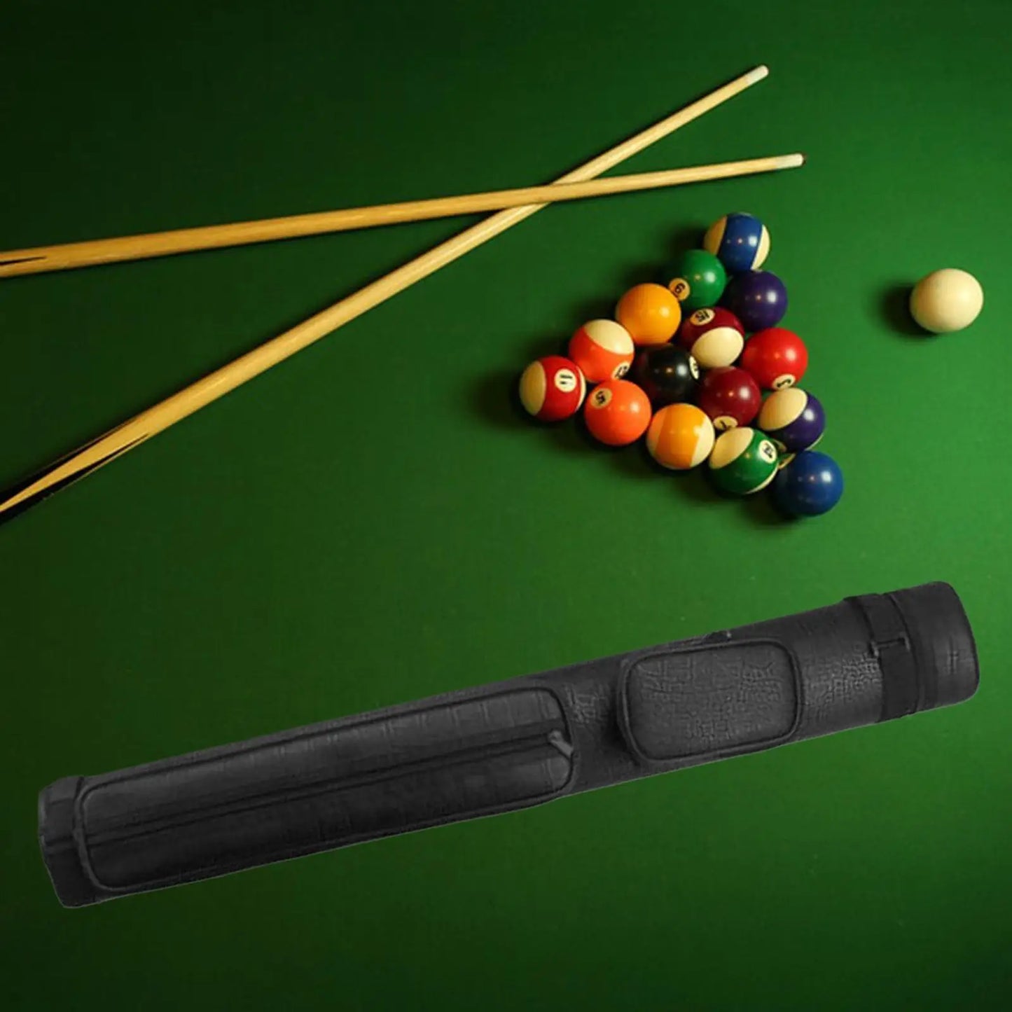 Billiard Pool Cue Bag 4 Holes Carrying Case Pouch for Billiard Stick Rod Black Pattern