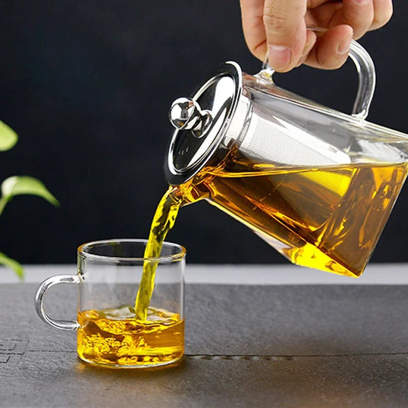 Glass Teapot With Infuser Tea Set Kettle Maker Infusers Jug Teaware Kitchen Dining Bar Home Tea Kit Glass Teapot Samovar