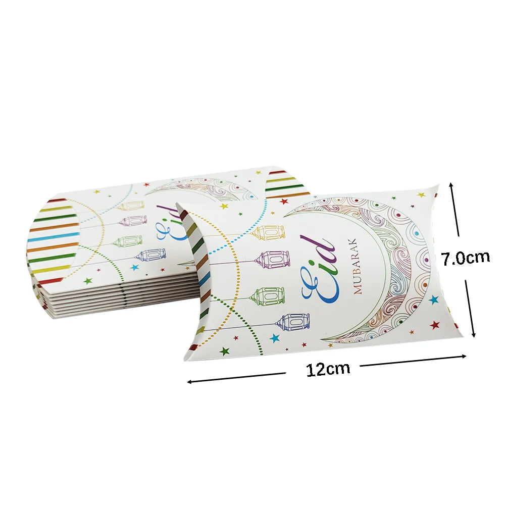 10Pcs Ramadan Gift Boxes Paper Eid Mubarak Candy Cookie Boxes Eid Gift Packing Box Ramadan Decoration 2025 Muslim Islamic Party