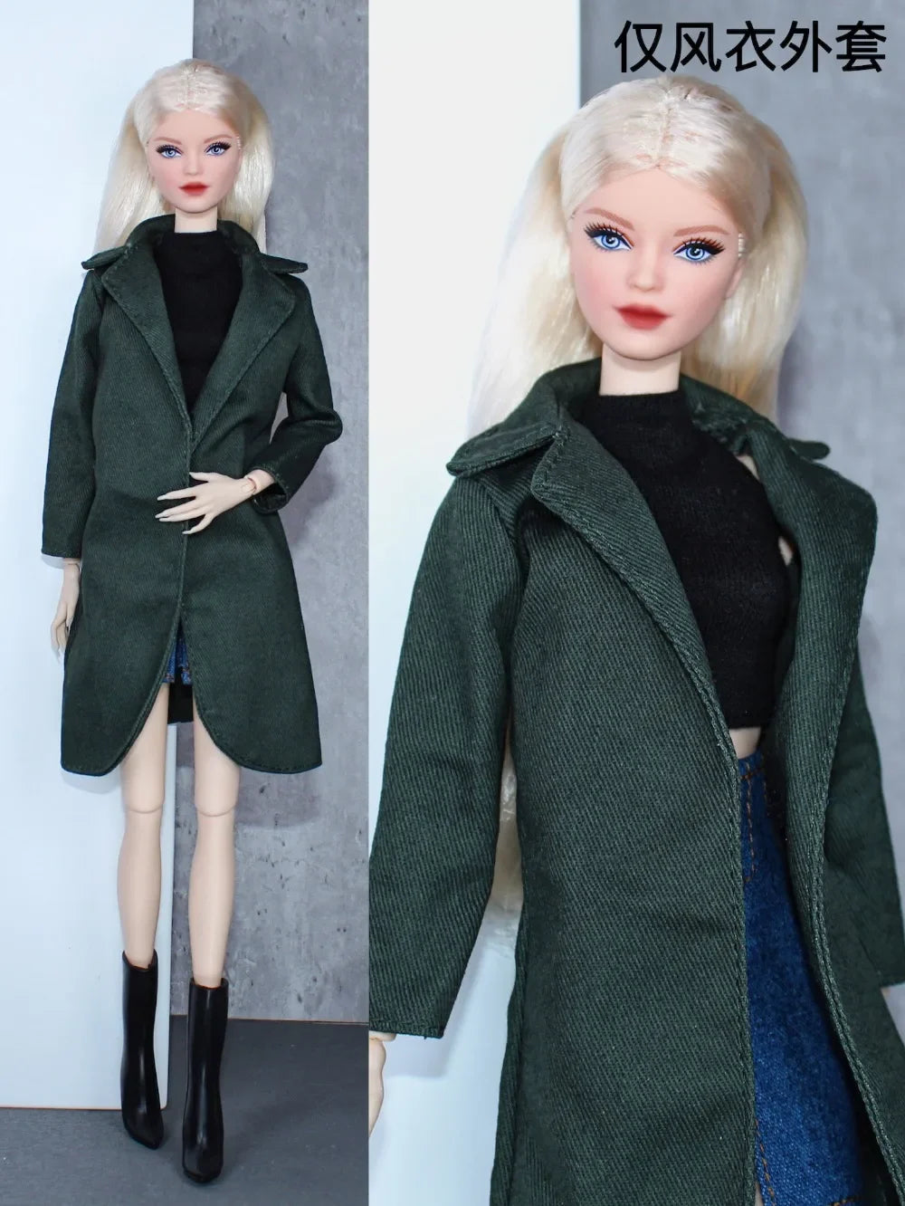 Long Brown Suit Coat /Woolen Clothes Overcoat Clothing Outfit for 1/6 BJD Xinyi FR ST Barbie Doll / 30cm Doll Clothes Xmas