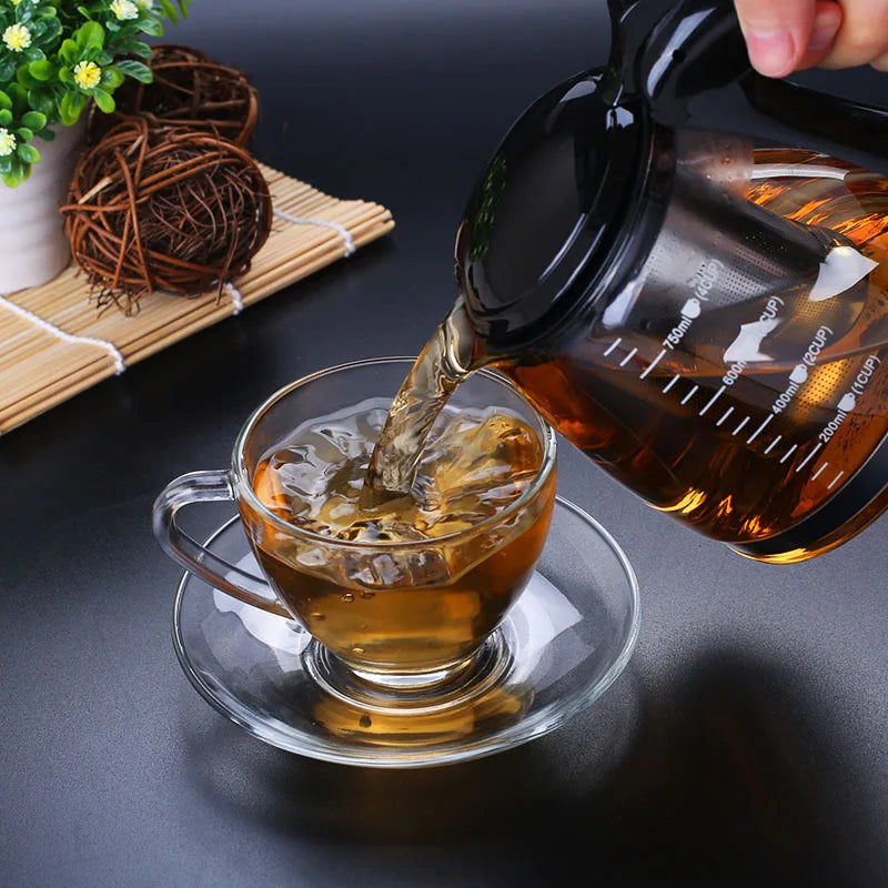 Creative Design Glass Teapot 750ml &1200ml Fashion Glass Teapot for Tea Flower With Removable Steel Infuser Filter Tea Kettle