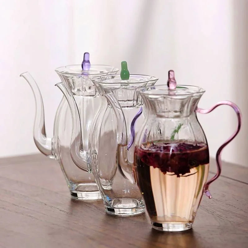 Japanese High-Temperature-Resistant Glass Pot Narcissus Teapot Household High Borosilicate Glass Hand-Held Brewing Teapot