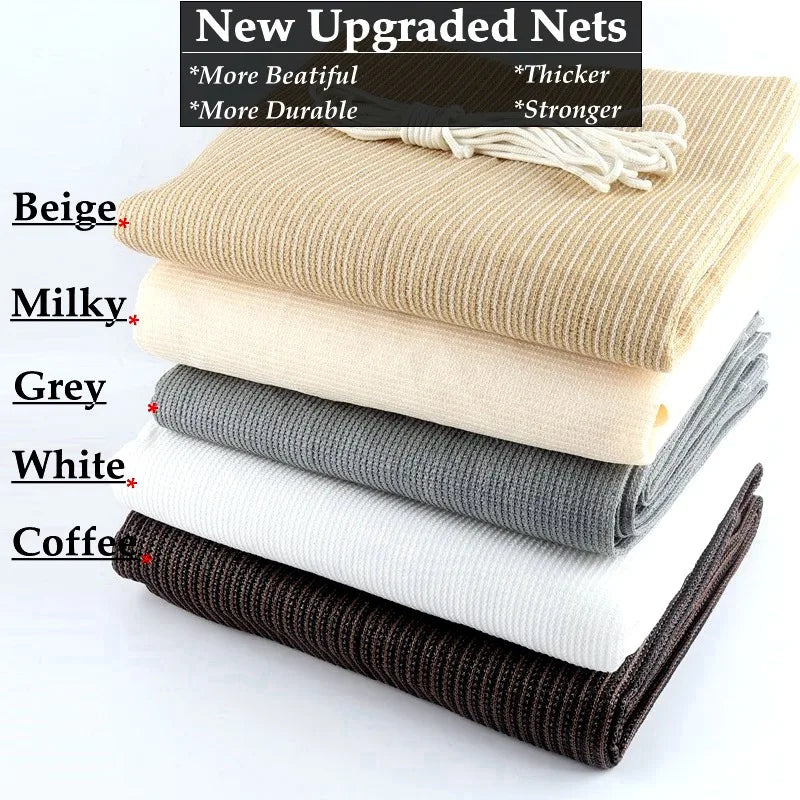 Thicken Beige Anti-Uv HDPE Sun Shade Net Plants Cover Net Garden Fence Decoration Balcony Wind Barrier Safety Privacy Screen Net