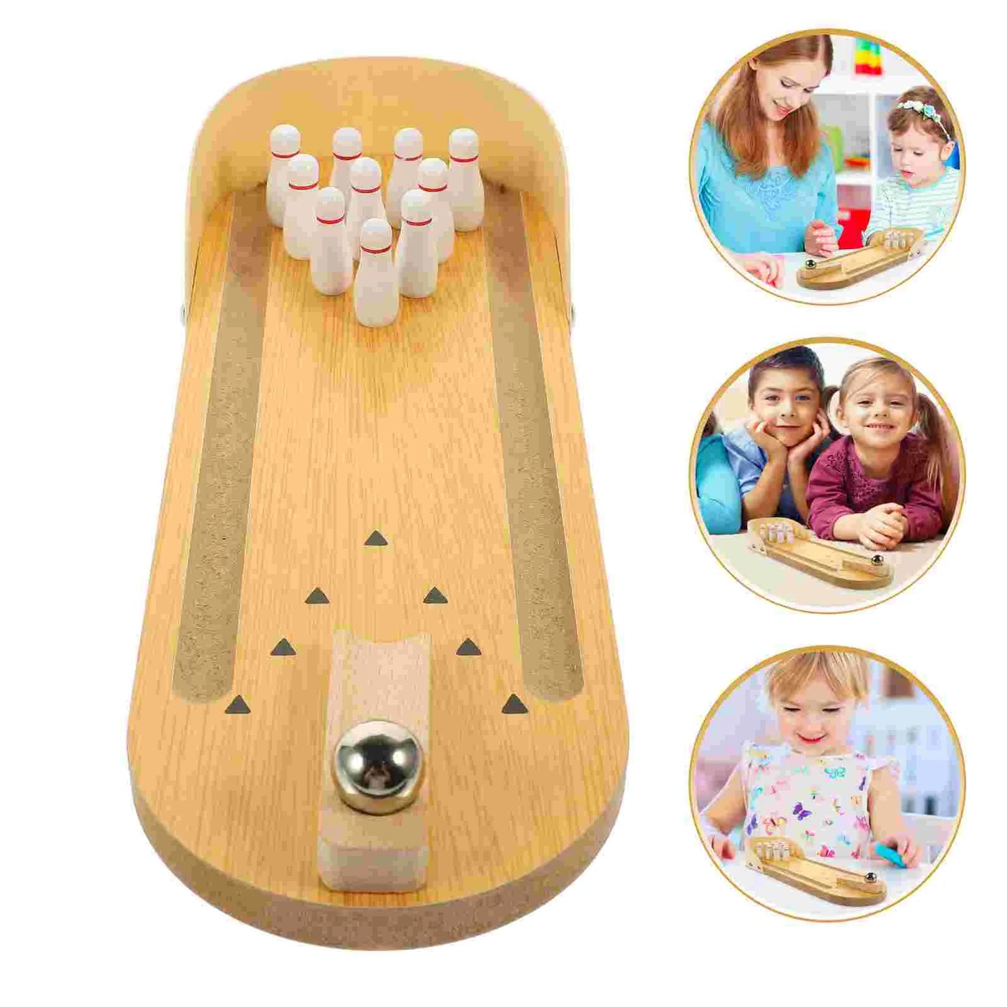 Anti-Alzheimer's Live Desktop Mini Bowling Elderly Game Toy Interactive Wooden Alzheimers Toys for Adults Abs Activities