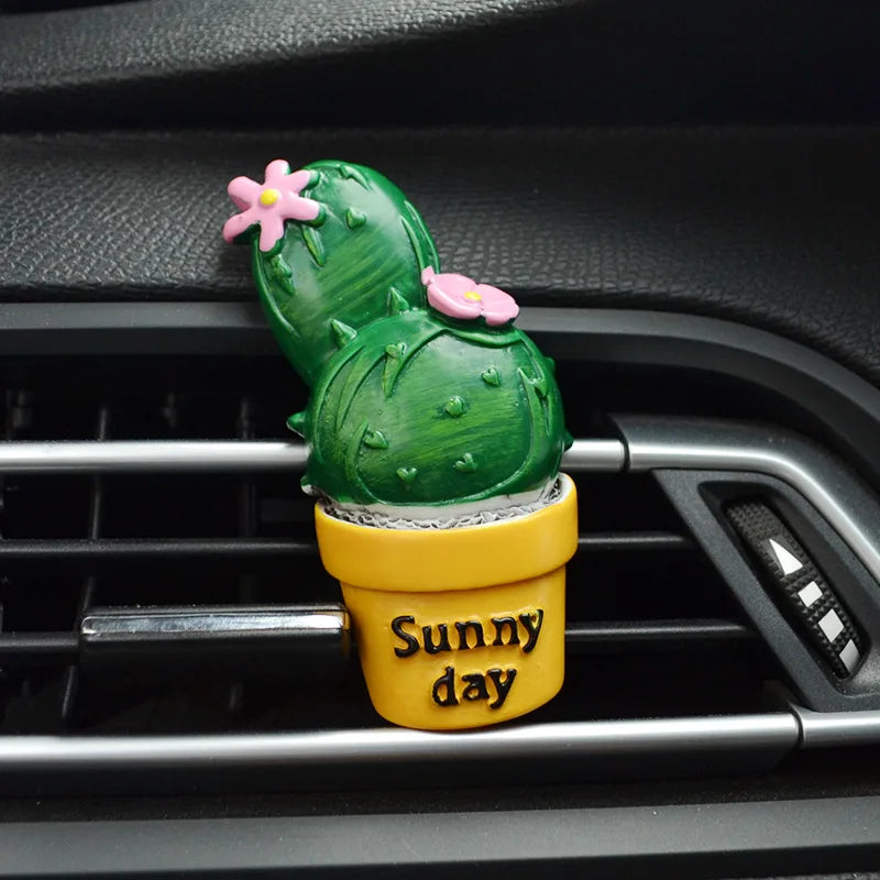 CHIZIYO Car Air Freshener Cactus Plants Perfume Vent Outlet Air Conditioning Fragrance Clip Cute Creative Ornaments