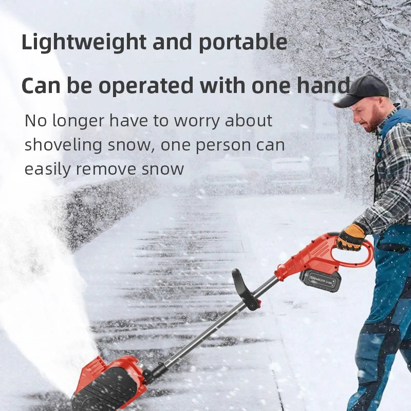 Hand-Pushed Electric Snow Plow Snow Blower 20V Small Road Snow Shoveling Household Snow Removal Machine Battery/No Battery