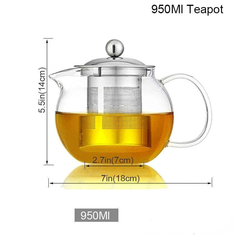 Dropshipping Heat Resistant Glass Teapot Various Styles of Hot-Selling Tea Sets Clear Kettle Flower Puer Tea Infuser Pot