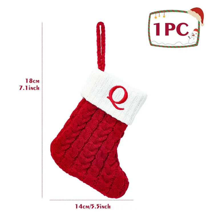 Christmas Alphabet Knitting Socks Christmas Tree Ornaments Christmas Decorations for Home 2023 Navidad Noel 2024 Xmas Gift