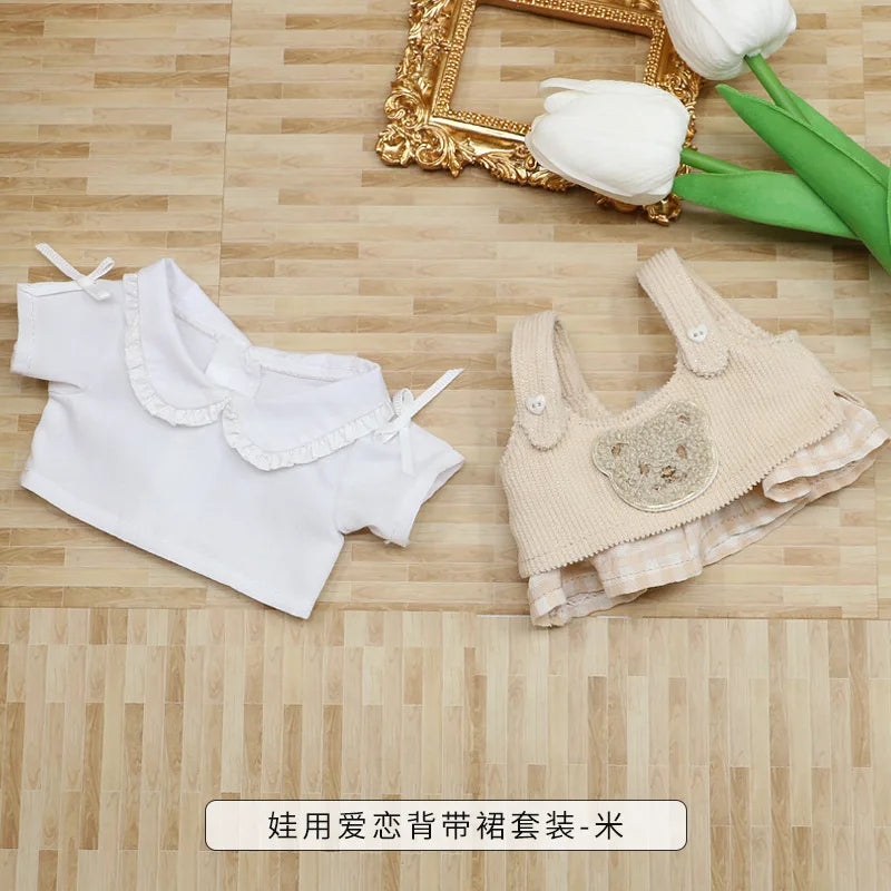 20cm Doll Clothes Outfit Hoodies Skirt Stuffed Dolls Dress Up Doll Accessories Outfit Change Dress Game Playing House Gift Toys